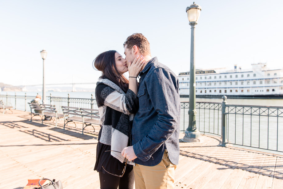 they are engaged - san francisco bay surprise proposal photo