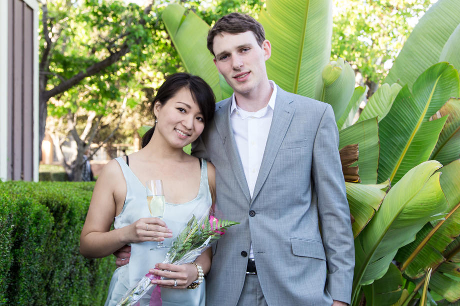 The happy couple at MacArthur Park, Palo Alto