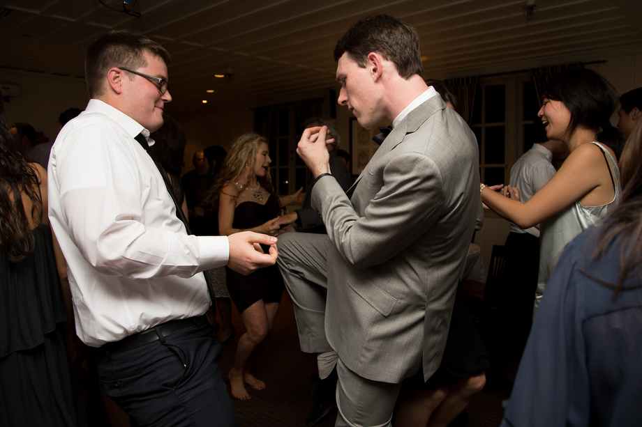 Cody did a good job as both the groom and the DJ. This is Cody having fun at his own reception.