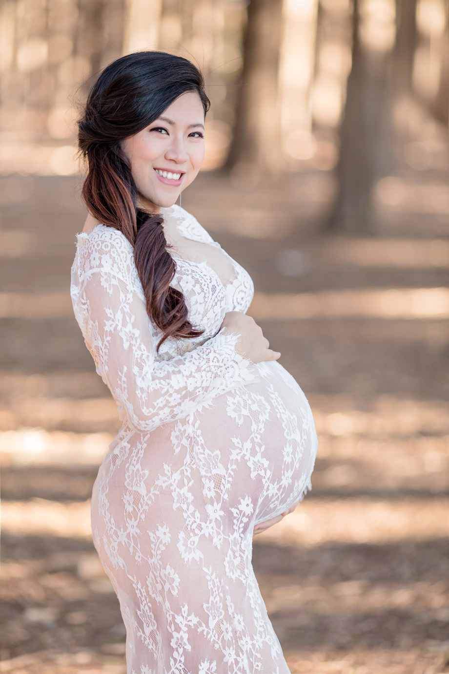 beautiful motherhood outdoor maternity portrait