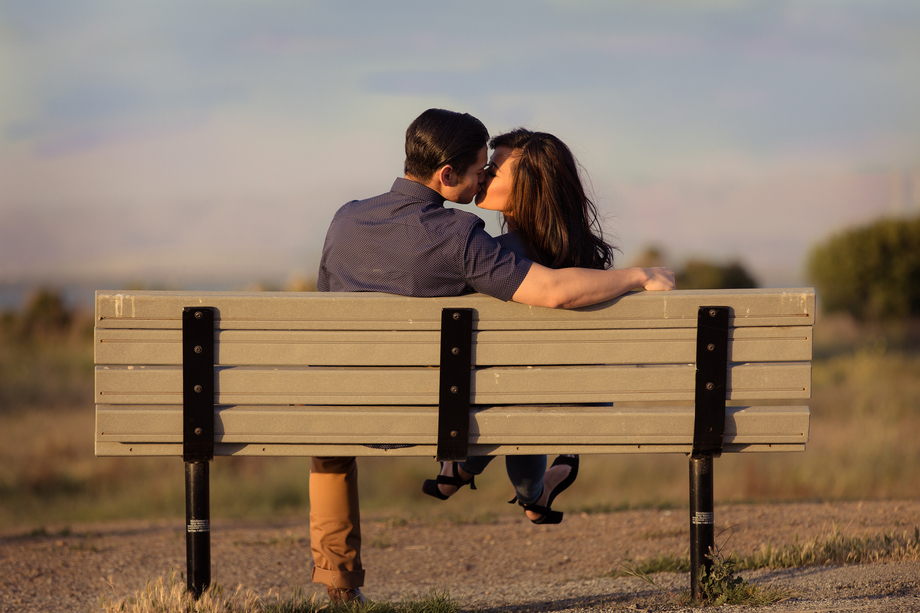 Kissing on a bench - Shoreline Park, Mountain View