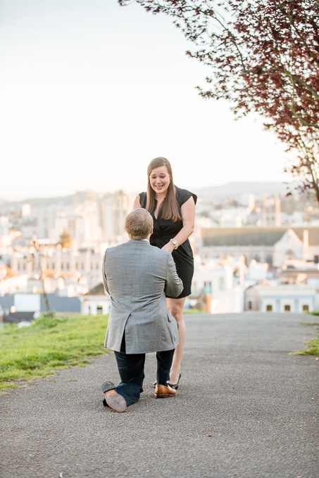 San Francisco surprise marriage proposal at a local park