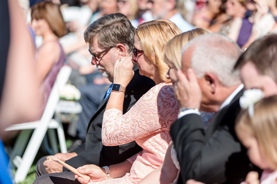 emotional parents during wedding ceremony