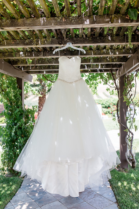 tulle wedding gown with beaded sash