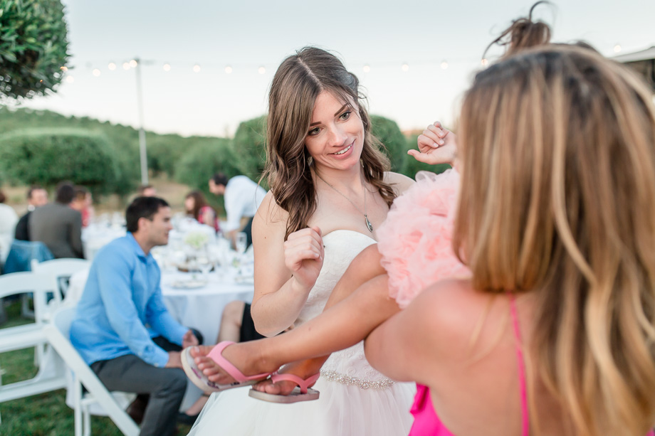 bride dancing with the little guest - beautiful san francisco outdoor wedding reception