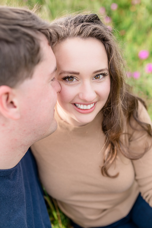 stunning casual natural makeup and hair for engagement portrait
