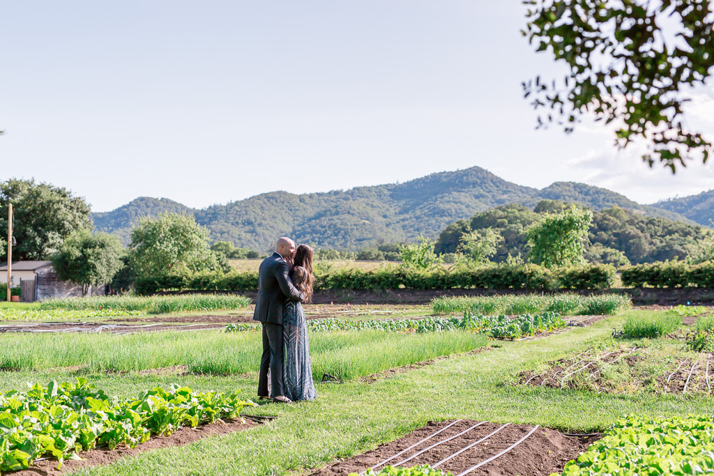 couple got engaged at the French Laundry garden