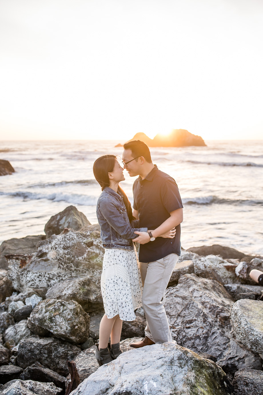 sunset engagement photo by the ocean