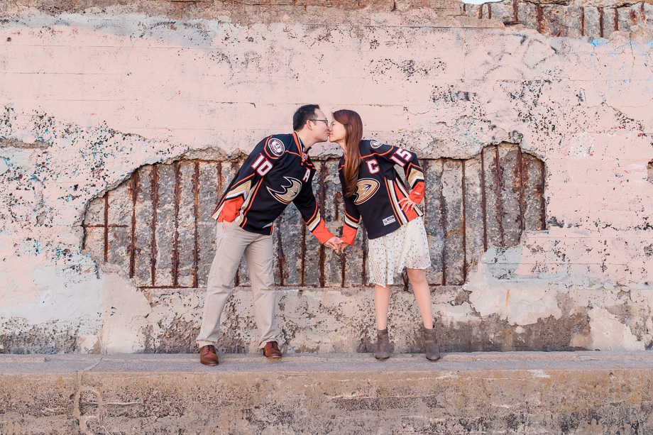 Anaheim Ducks themed engagement photo