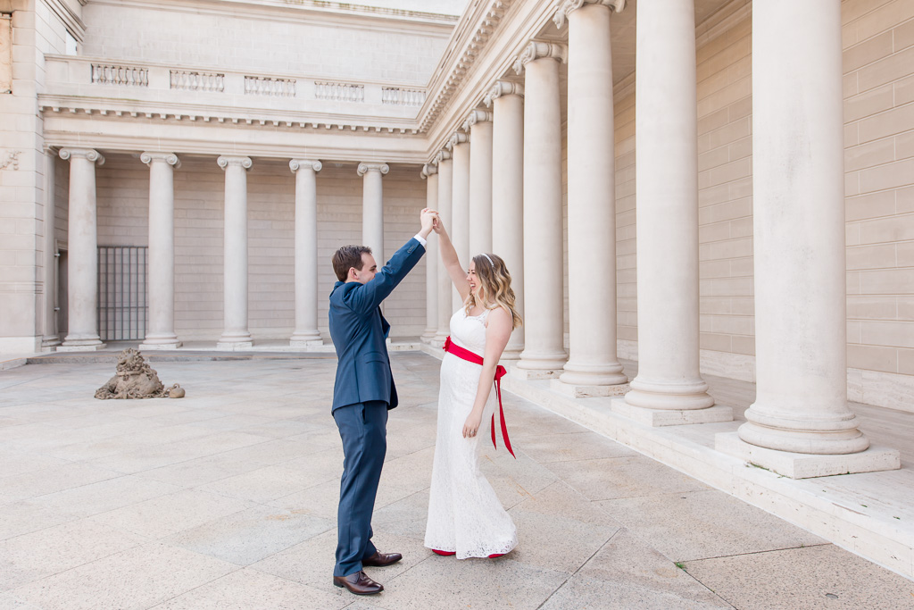 dancing in the legion of honor courtyard