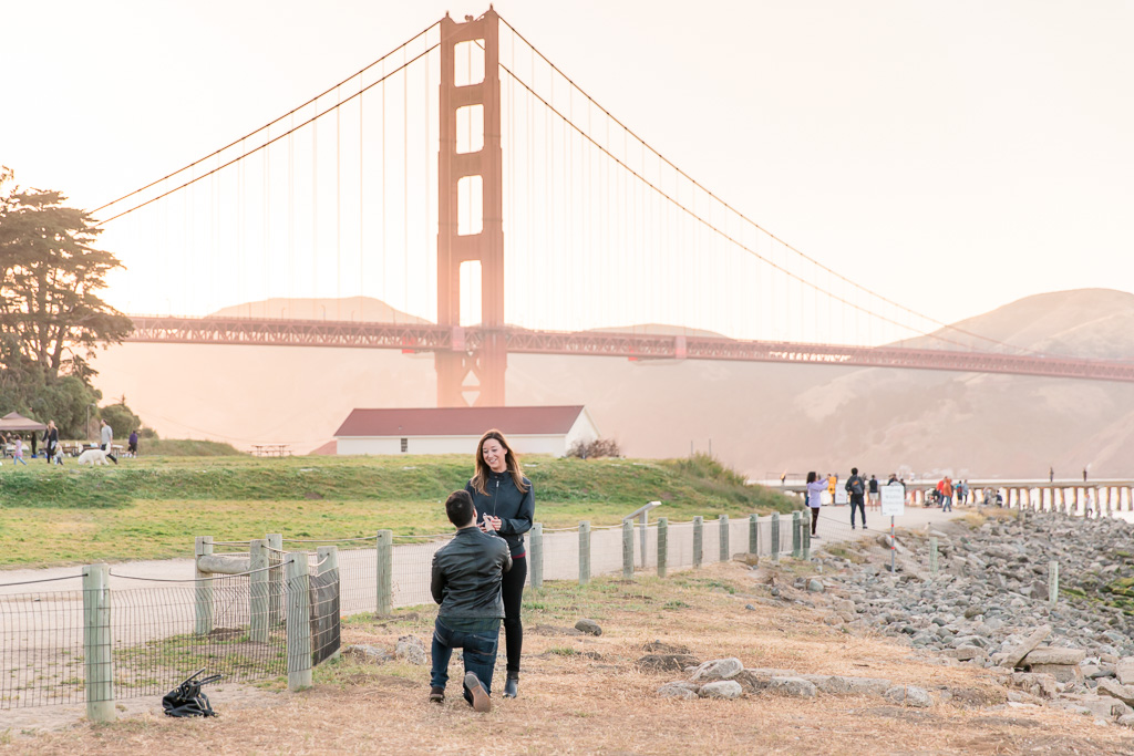 surprise proposal at Crissy Field