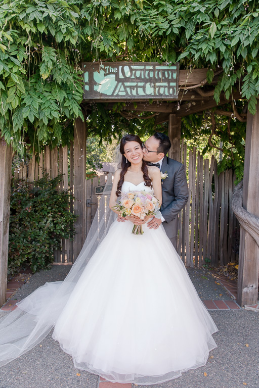 Bridal portrait at entrance to Outdoor Art Club