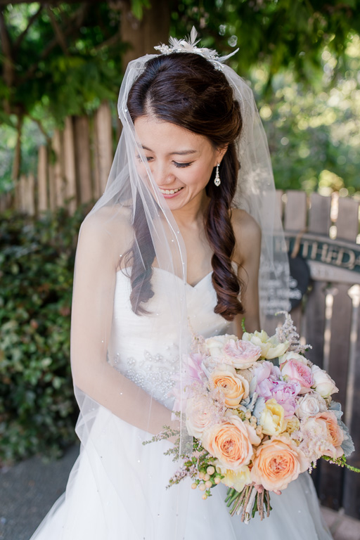 Bridal portrait with floral bridal bouquet