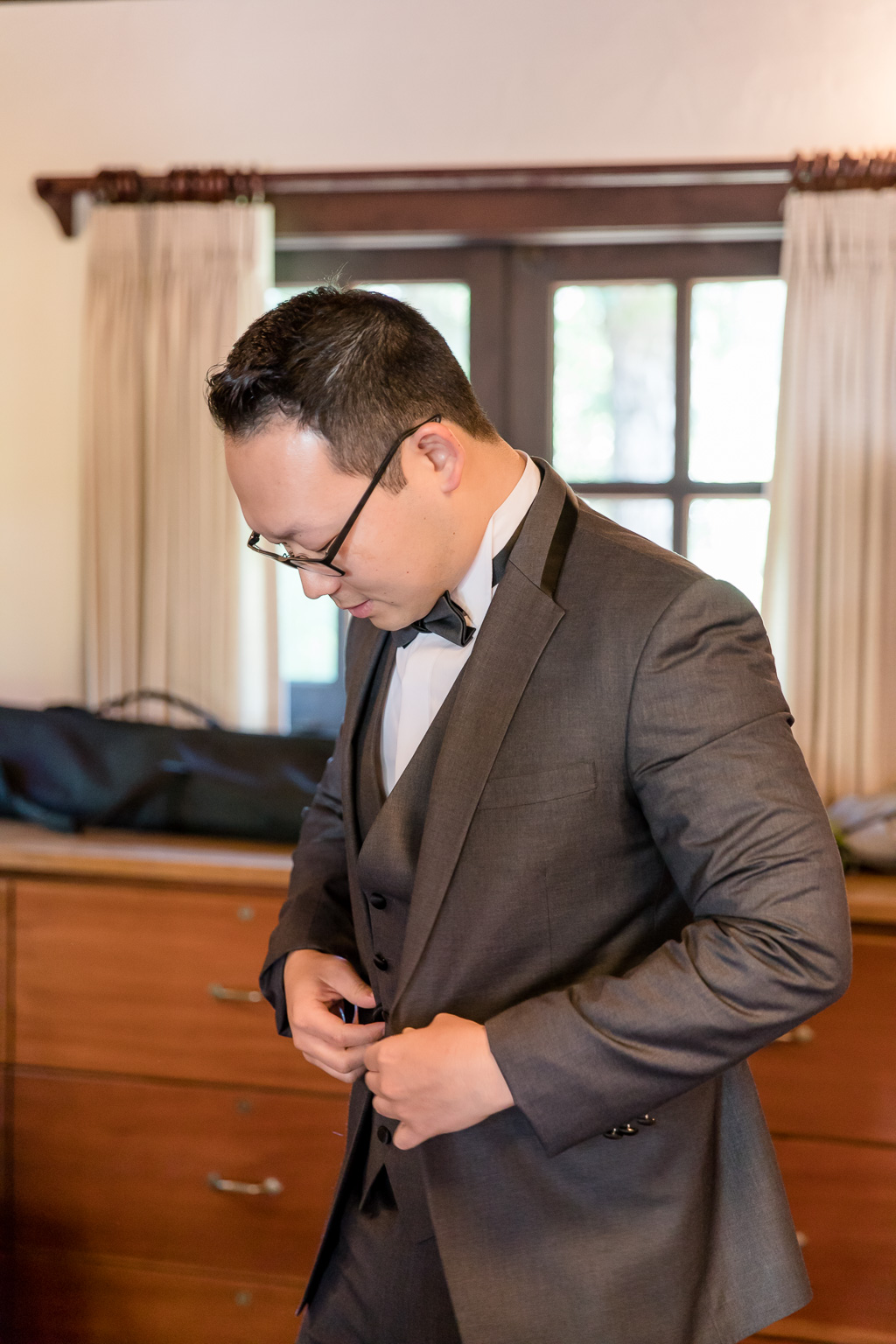 groom getting his suit ready