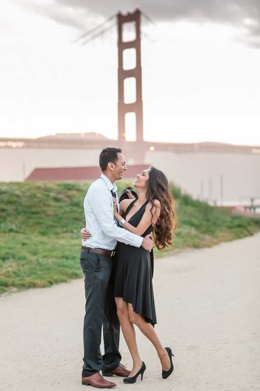 candid laughing moment during our San Francisco engagement shoot