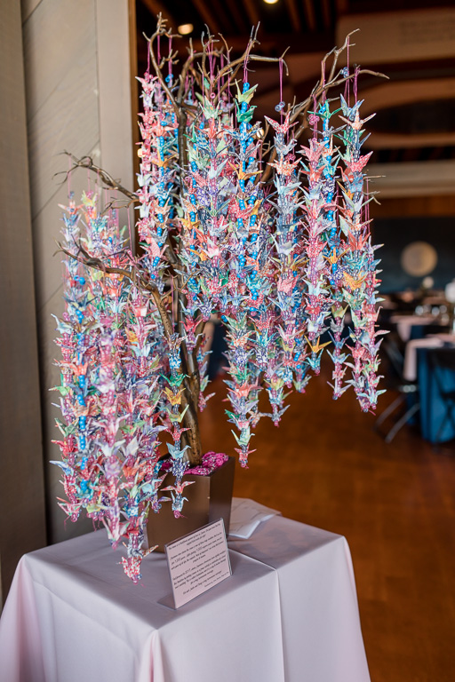 hundreds of decorative origami paper cranes