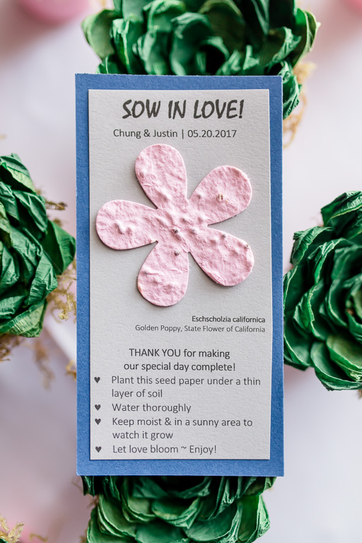 wedding favor with plantable seeds for gardening