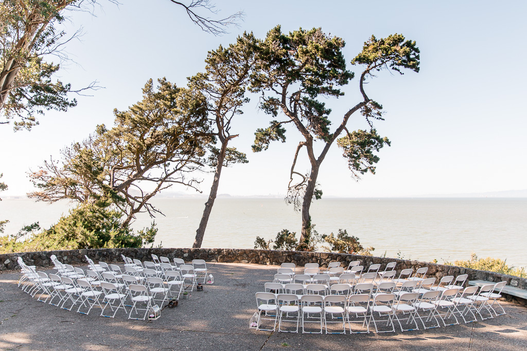 Coyote Point wedding ceremony chair setup