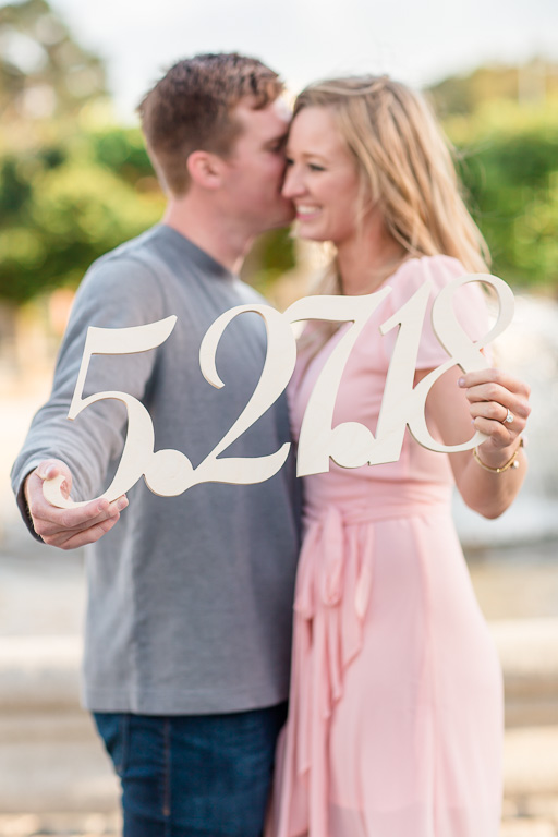 save-the-date photo idea with wooden sign
