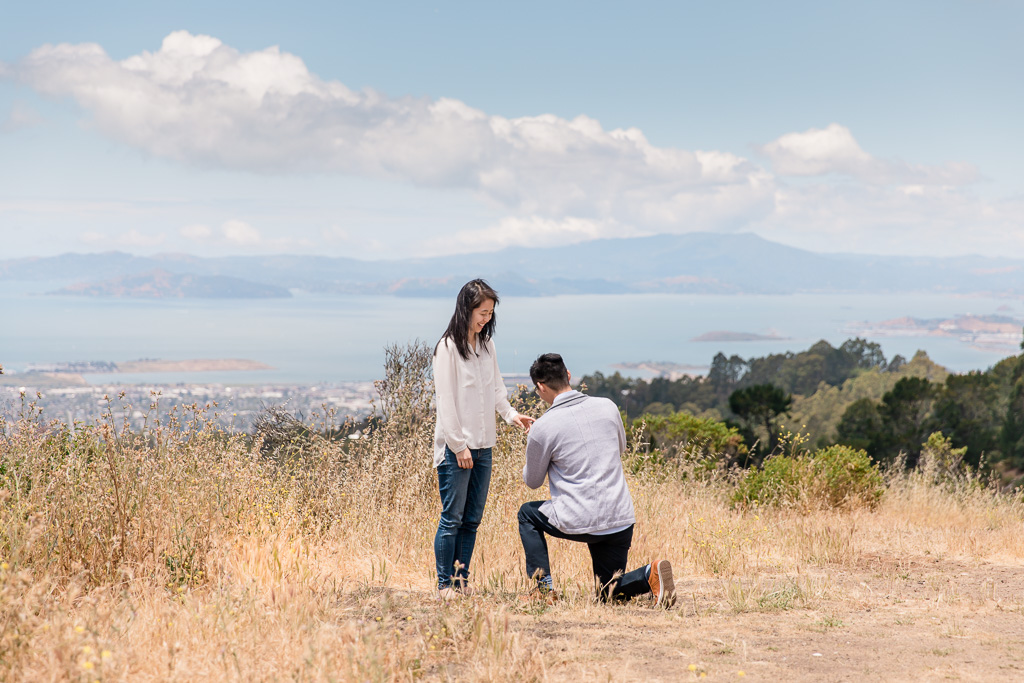 proposal at point overlooking Berkeley and Oakland