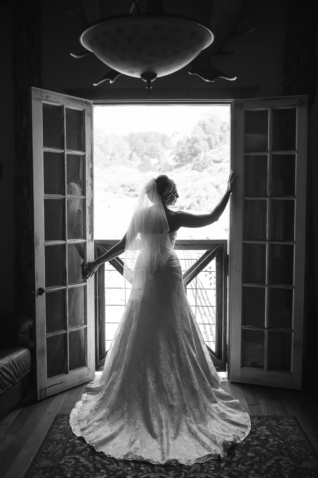 glamorous silhouette bridal portrait