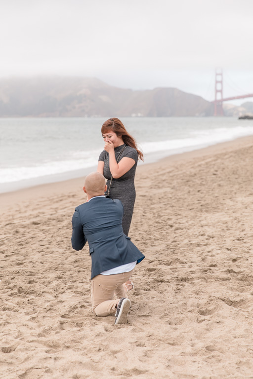 surprise proposal beach photo
