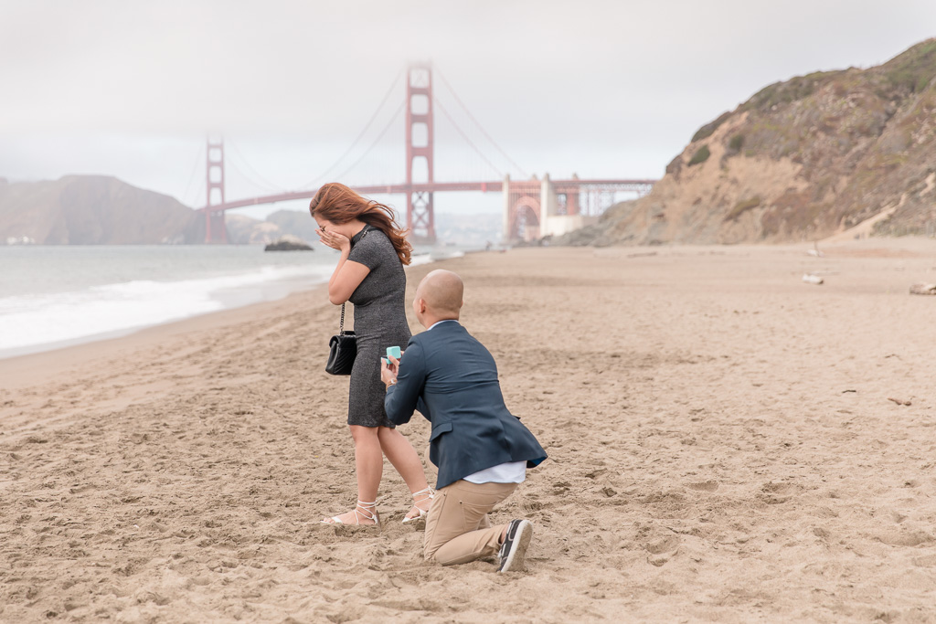 completely in shock - san francisco bay surprise engagement