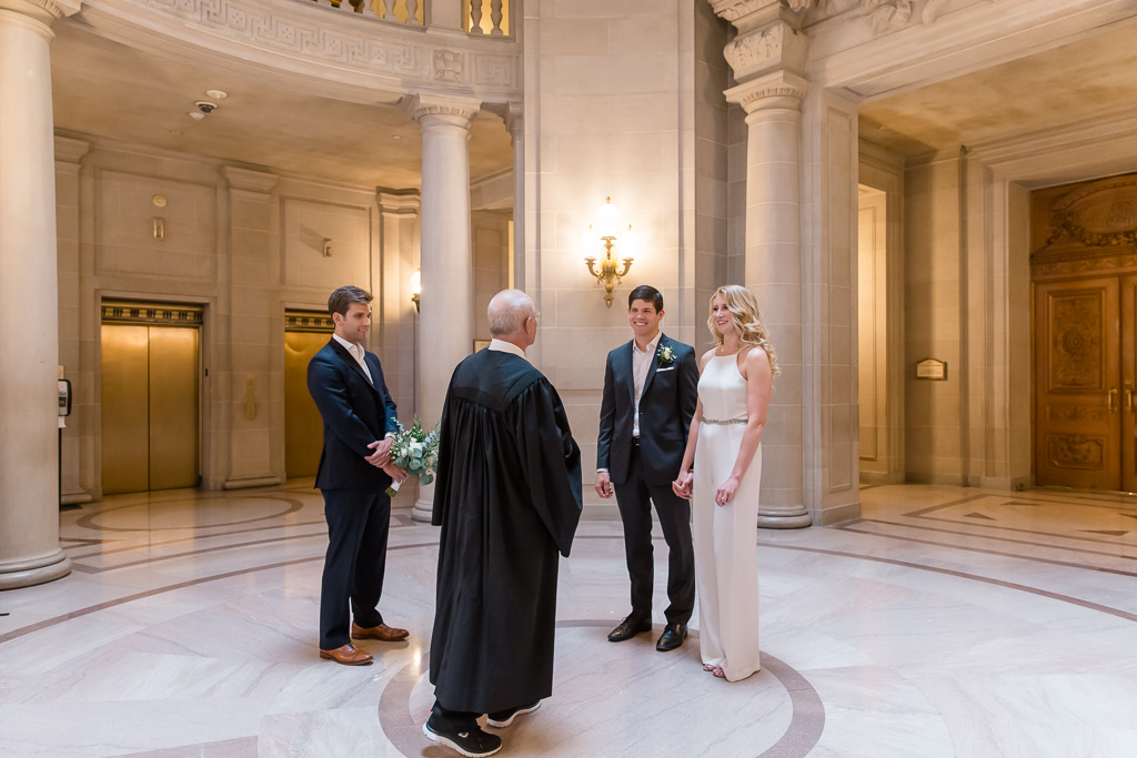 a sweet and private civil wedding ceremony at san francisco city hall