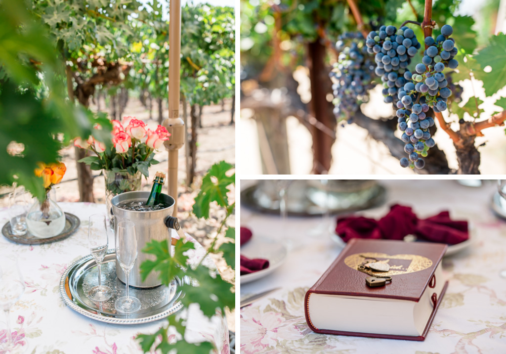 winery setup for a surprise proposal