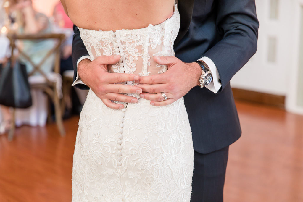 closeup photo of couple's first dance