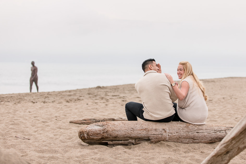 engagement picture photobombed by a nude guy
