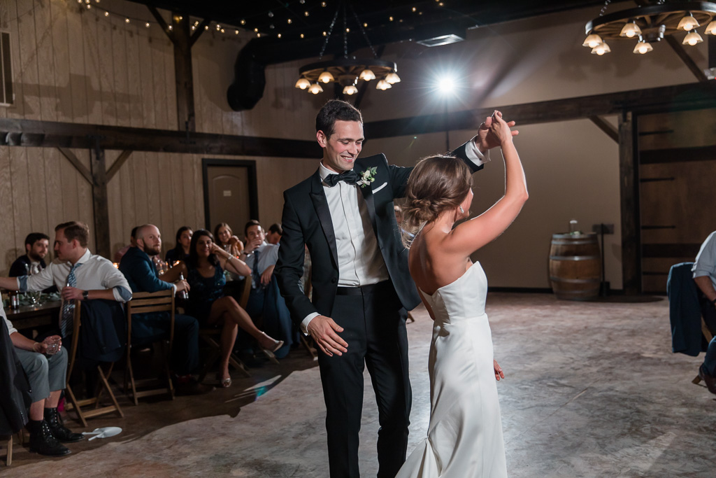 a slow twirl during their first dance