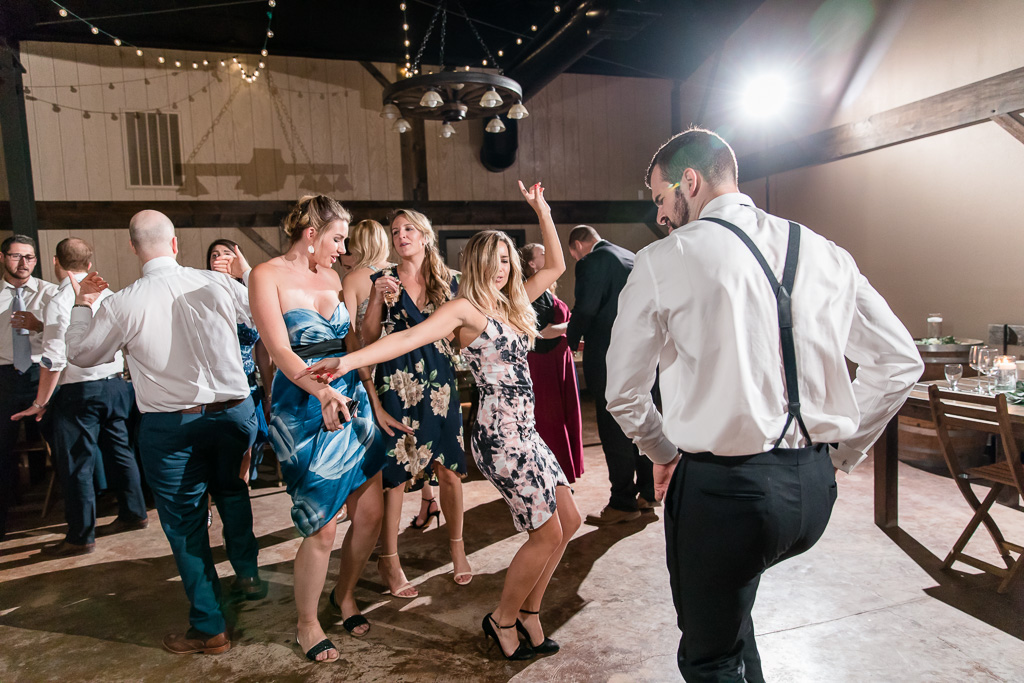 wedding guests owning the crowded dance floor