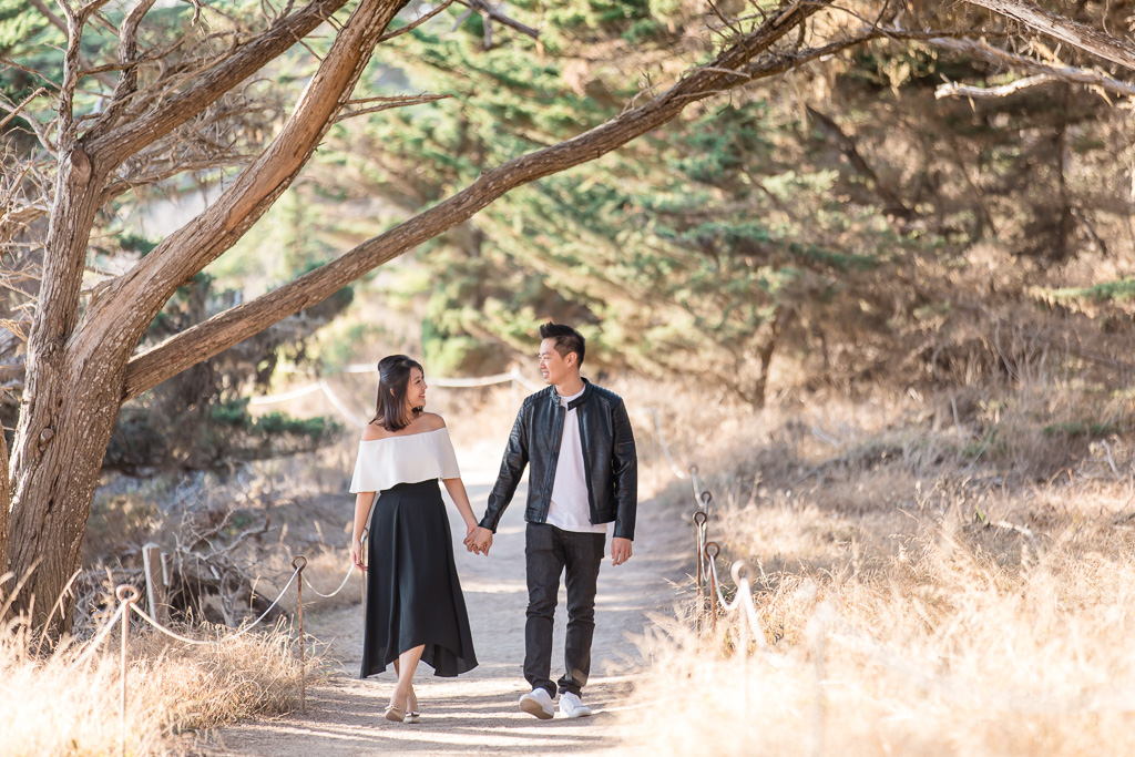 cypress grove trail engagement photo