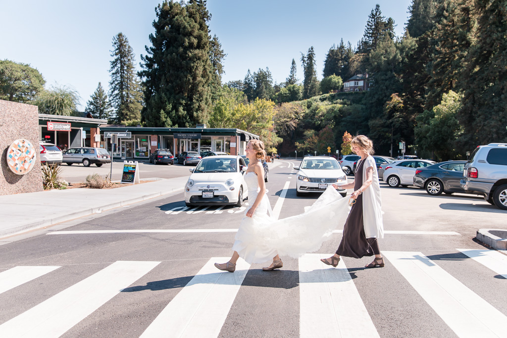bride crossing the street beatles style