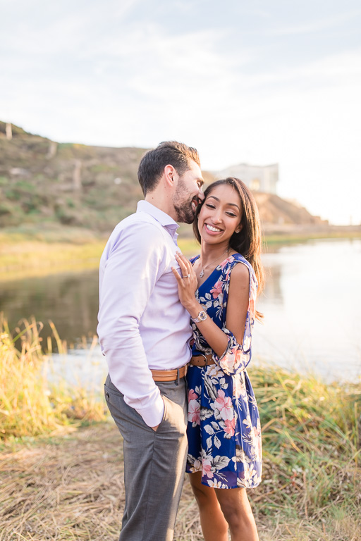 lands end hiking trail engagement photo