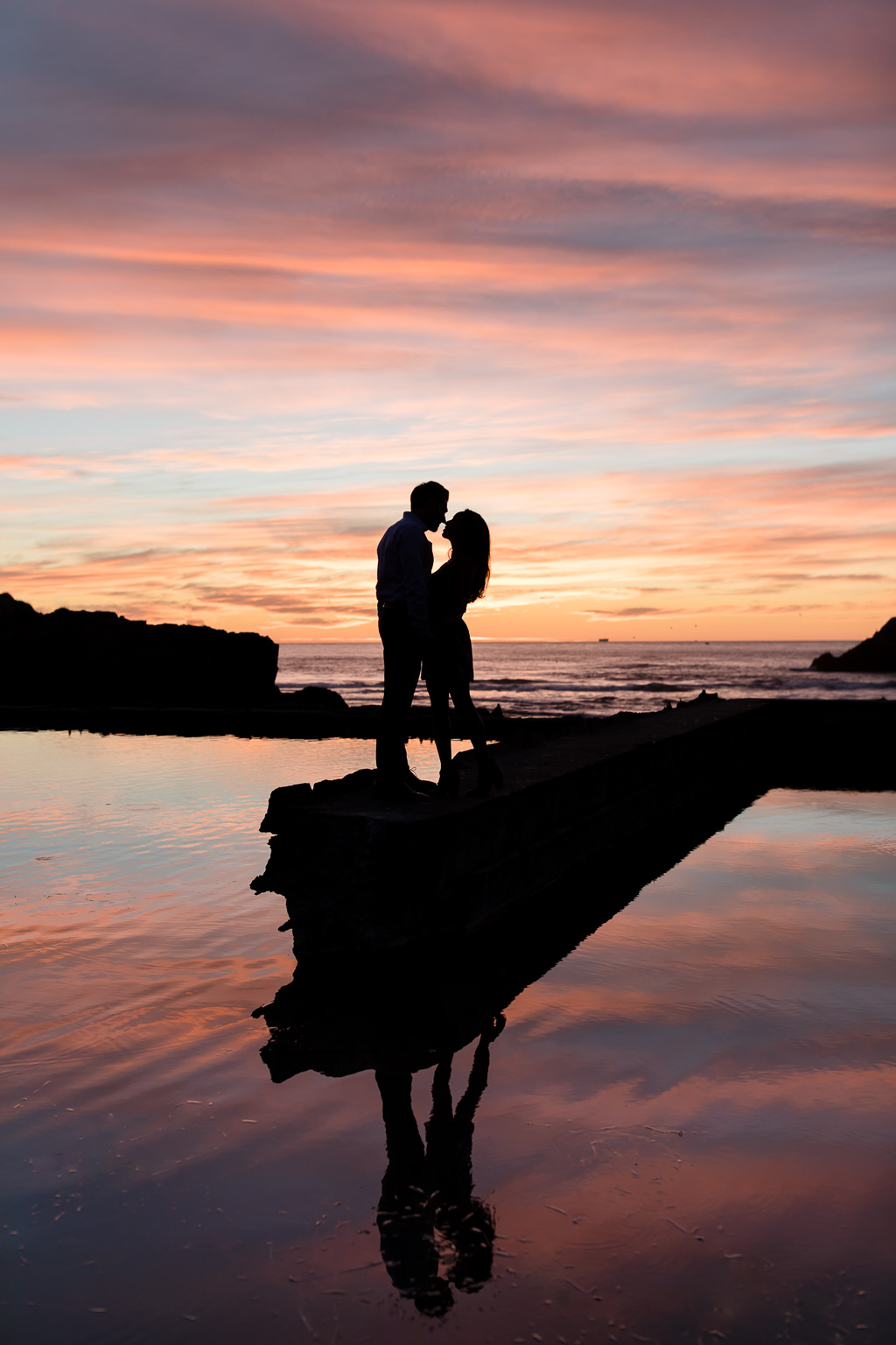 san francisco engagement photo the most stunning sunset ever with a beautiful couple