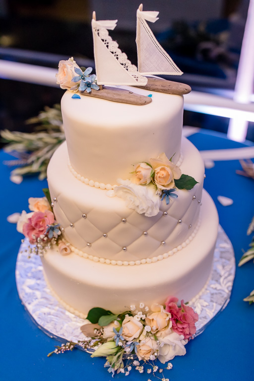 sailing themed wedding cake