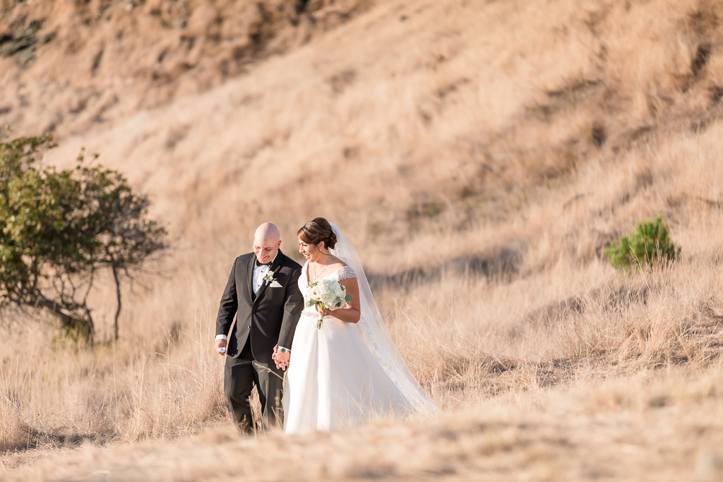 wedding photo on a yellow field