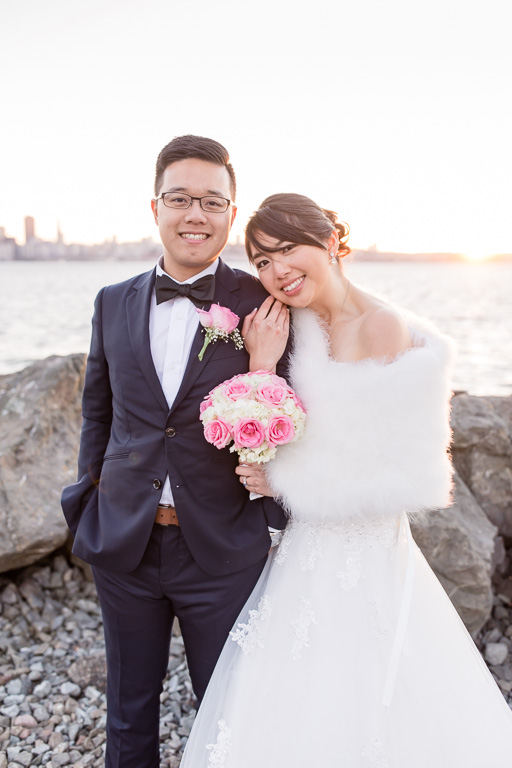 waterfront wedding photo