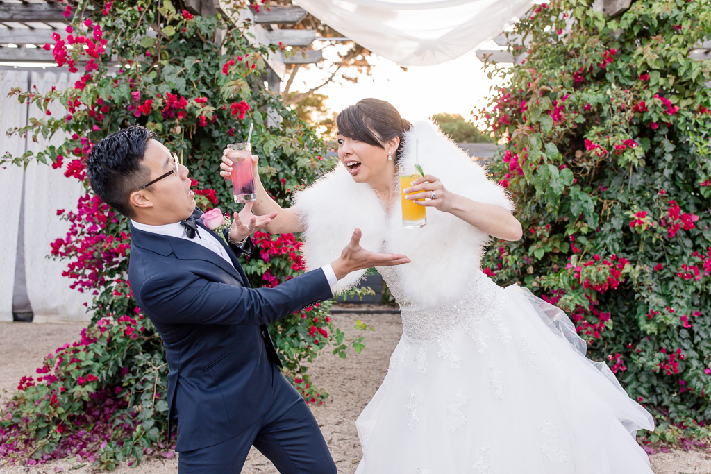 funny bride and groom moment of a san francisco wedding