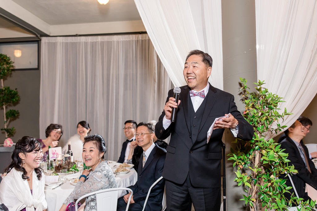 father of the bride giving a funny speech