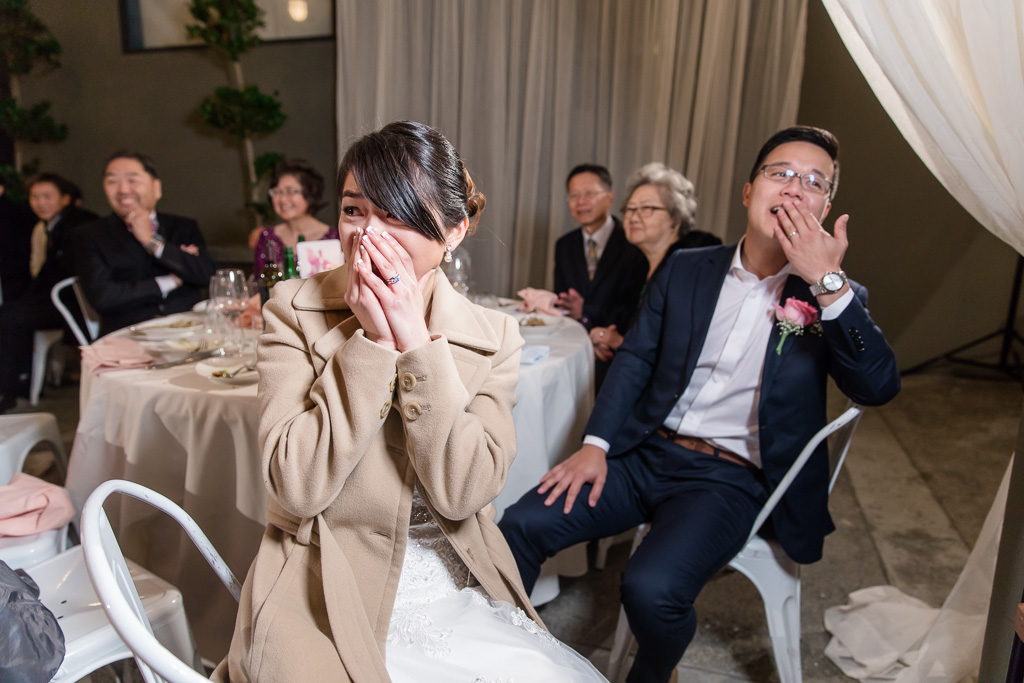 the surprise flash mob got both the bride and groom really emotional