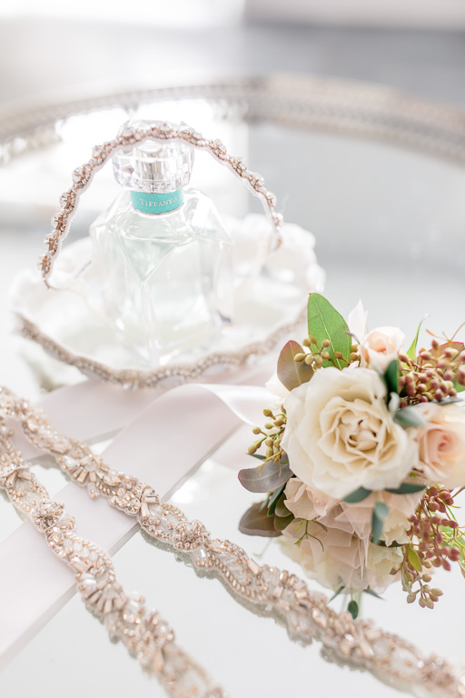 sparkly sash on a Tiffany perfume