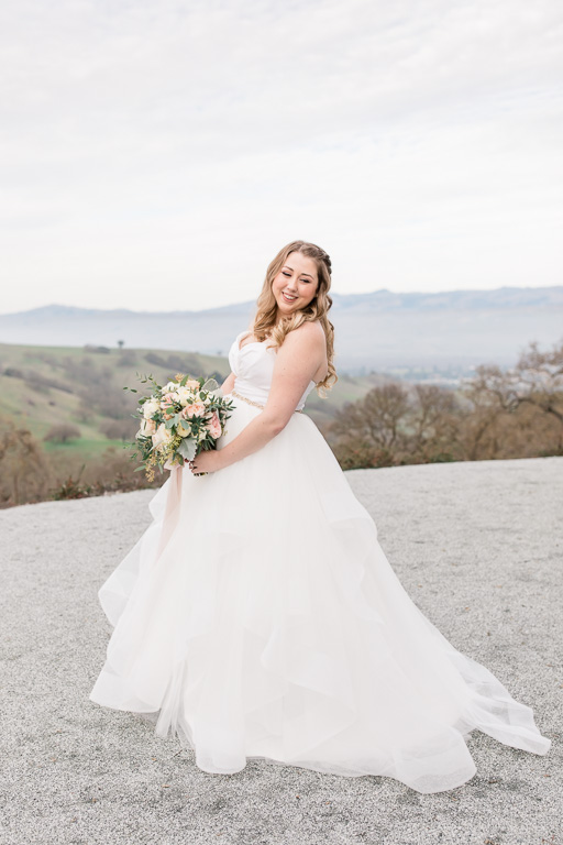 portrait of the bride on a hill