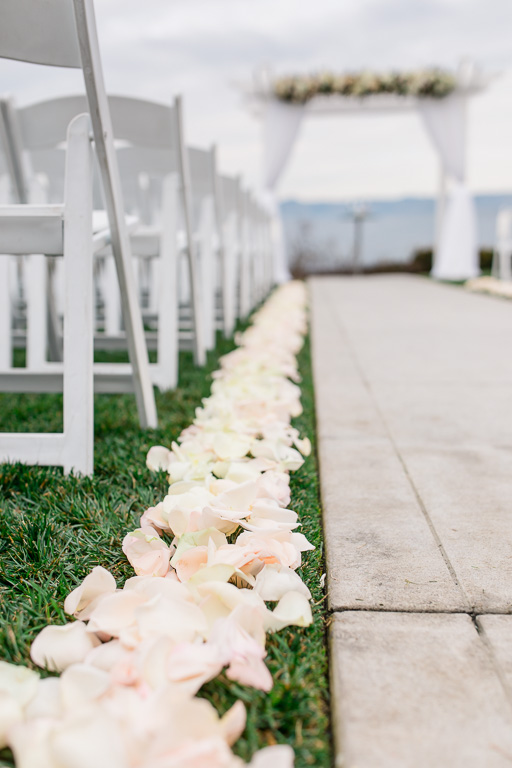 rose petals on the aisle