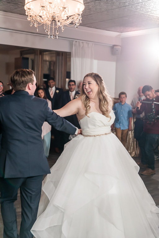 happy moment during their first dance