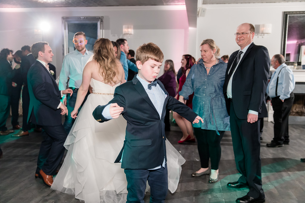 kid dancing at the wedding reception