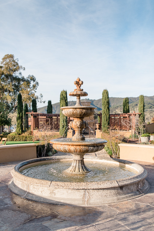 fountain at the winery