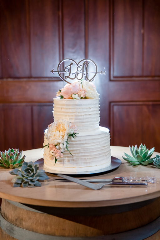 pretty ruffled wedding cake